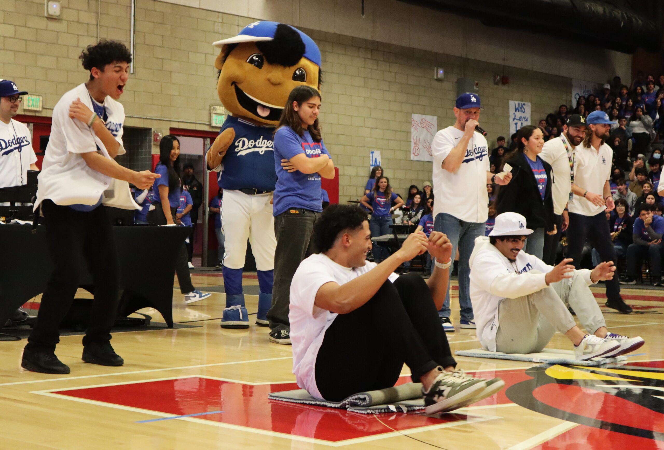 Whittier Union Students Receive Special Visit from Los Angeles Dodgers  During Pep Rally