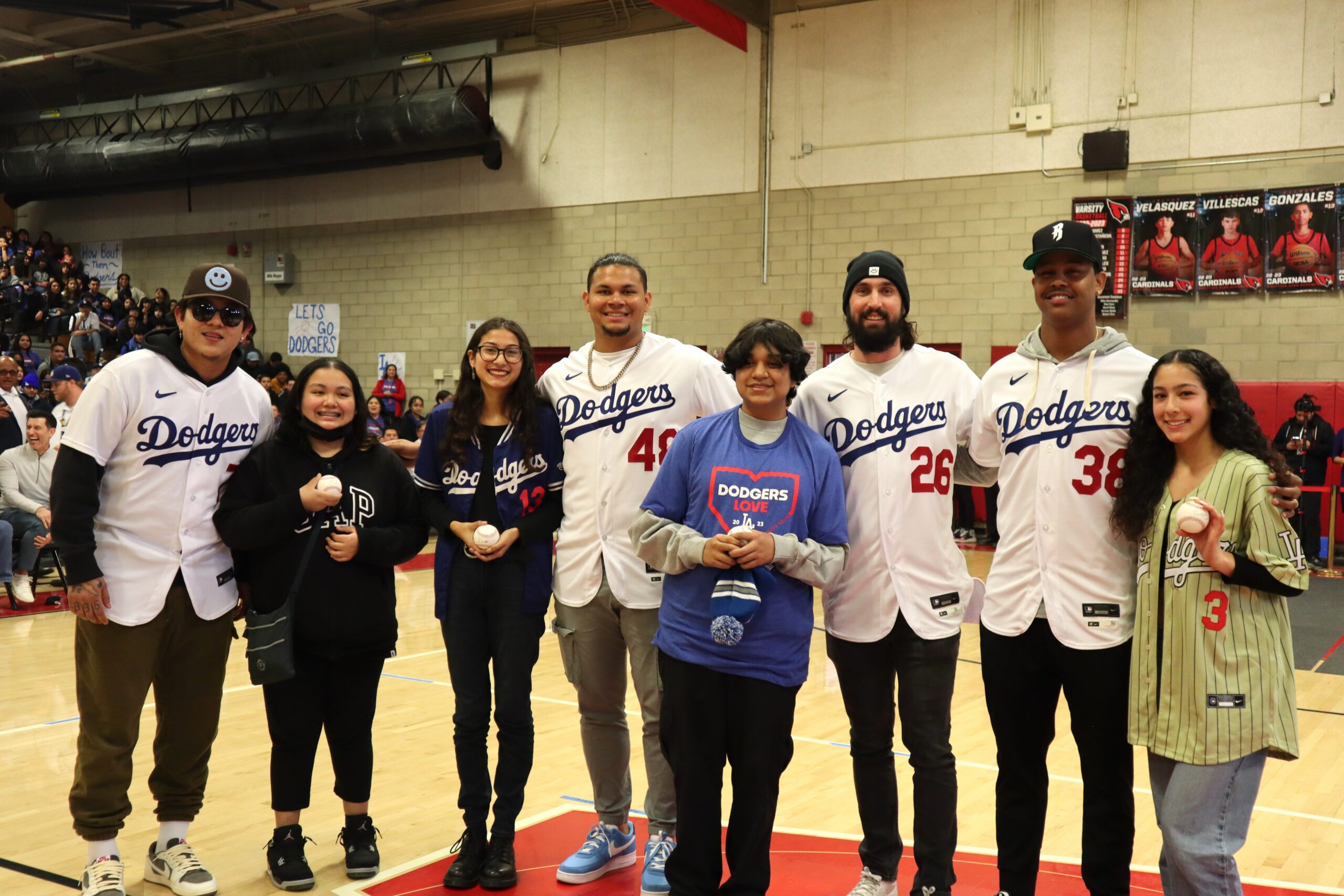 Whittier Union Students Receive Special Visit from Los Angeles Dodgers  During Pep Rally