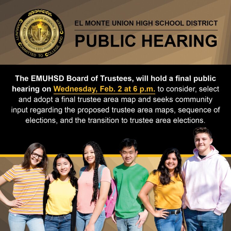 El Monte Union High School District to Hold Public Hearing California